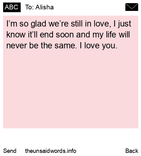 unsent message to Alisha