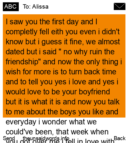 unsent message to Alissa
