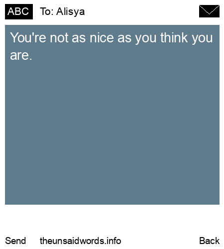unsent message to Alisya