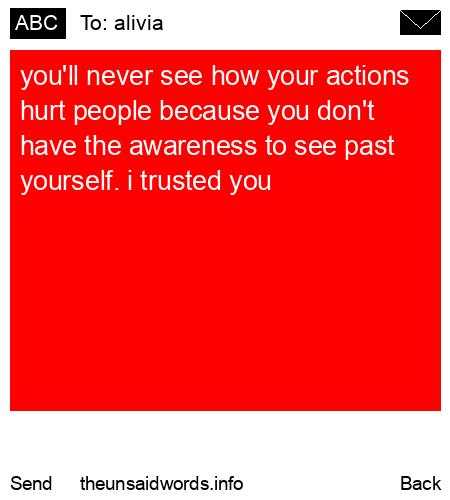unsent message to alivia