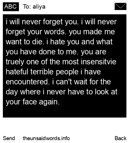 unsent message to aliya