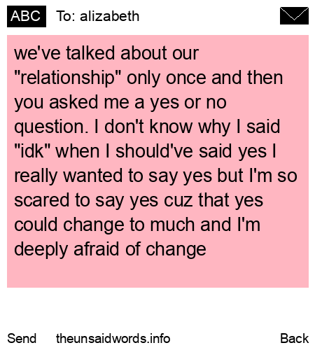unsent message to alizabeth