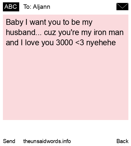 unsent message to Aljann