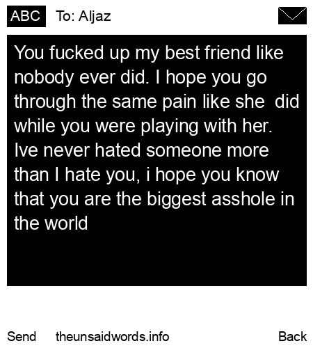 unsent message to Aljaz