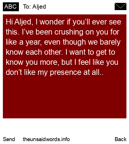 unsent message to Aljed