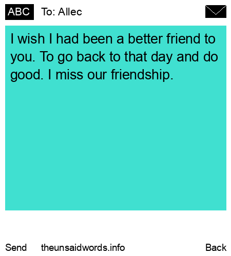 unsent message to Allec