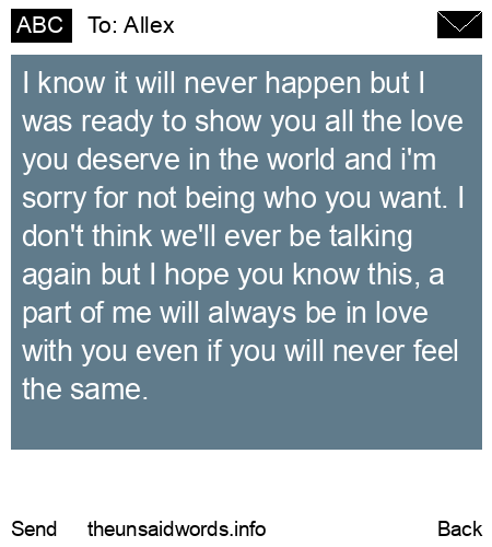 unsent message to Allex