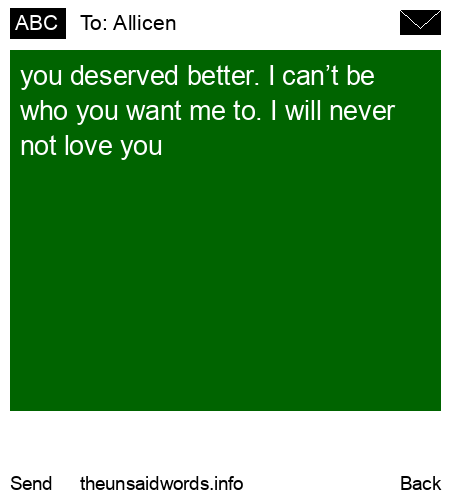 unsent message to Allicen