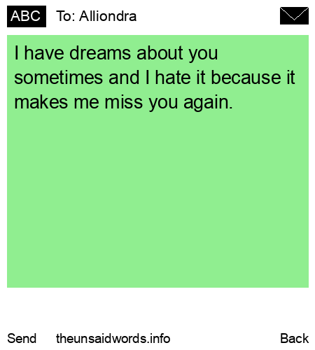 unsent message to Alliondra