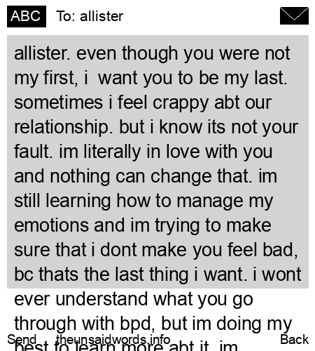 unsent message to allister