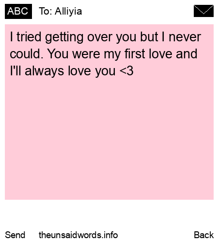 unsent message to Alliyia