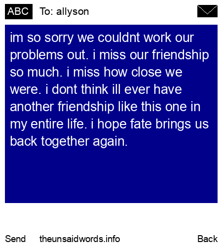 unsent message to allyson
