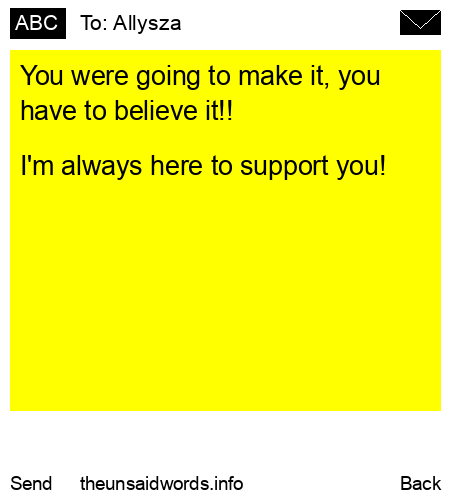unsent message to Allysza