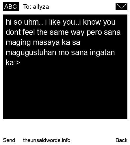 unsent message to allyza