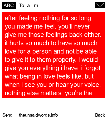 unsent message to a.l.m