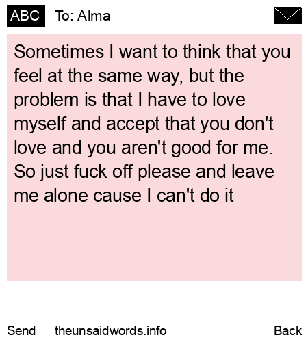 unsent message to Alma