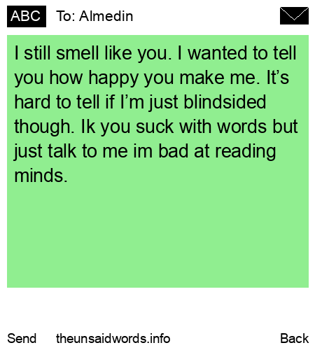 unsent message to Almedin