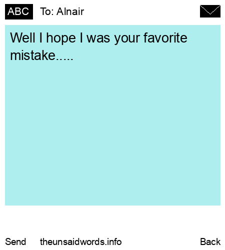 unsent message to Alnair