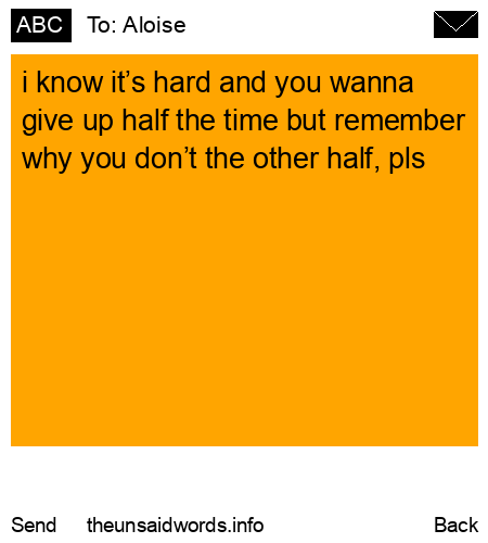 unsent message to Aloise