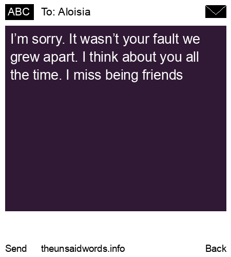 unsent message to Aloisia