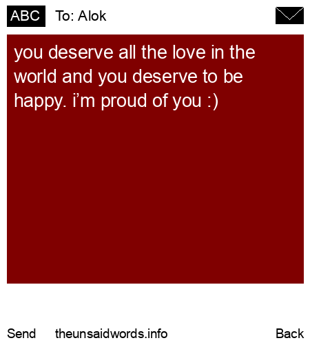 unsent message to Alok