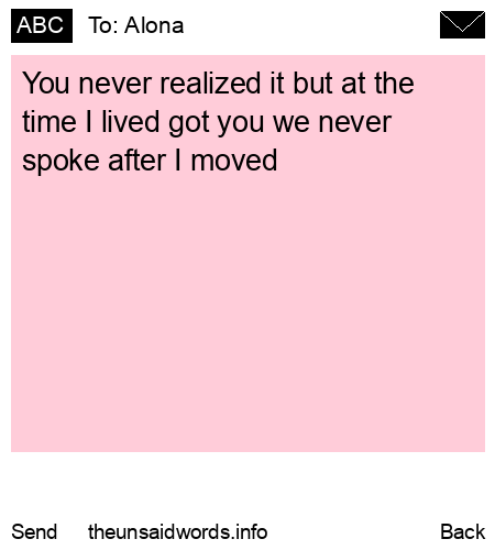 unsent message to Alona