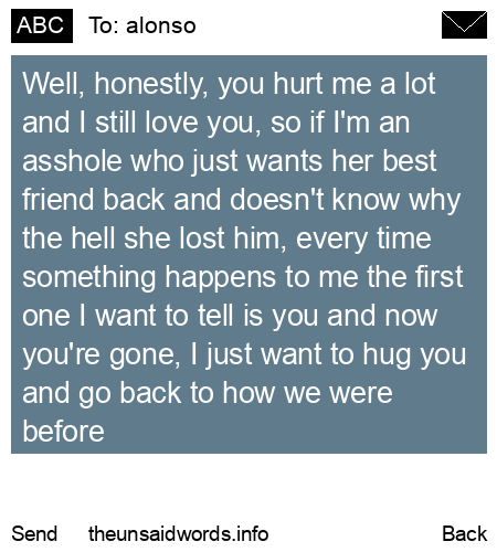 unsent message to alonso