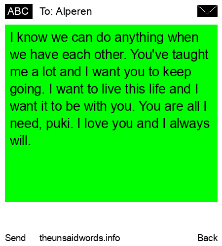 unsent message to Alperen