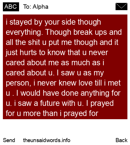 unsent message to Alpha
