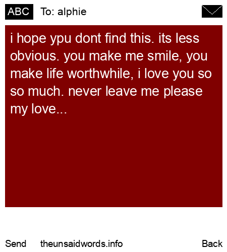 unsent message to alphie