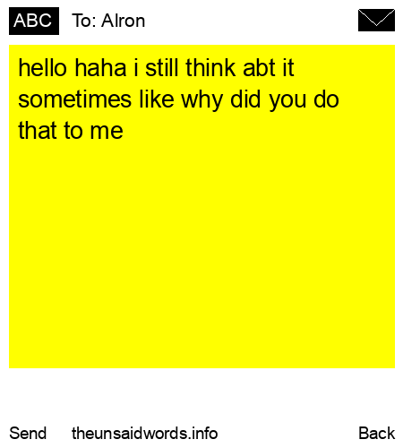 unsent message to Alron