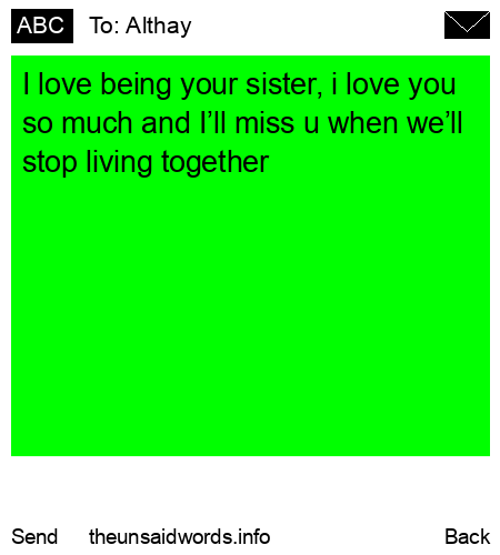 unsent message to Althay