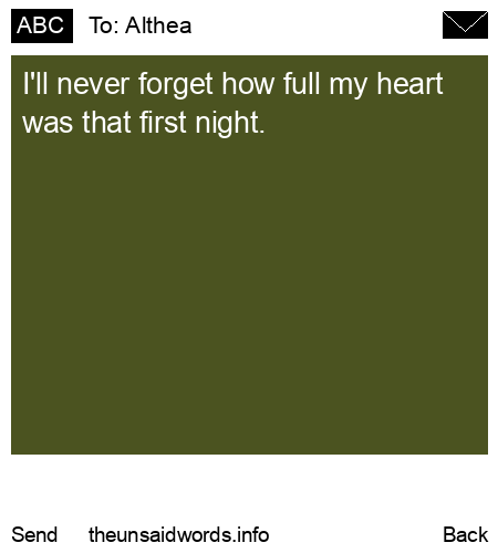 unsent message to Althea