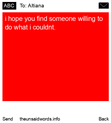 unsent message to Altiana