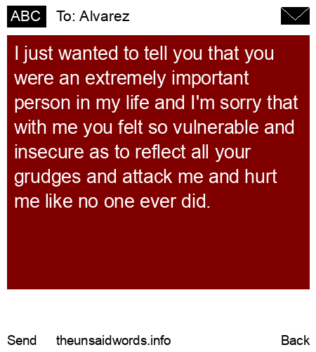 unsent message to Alvarez