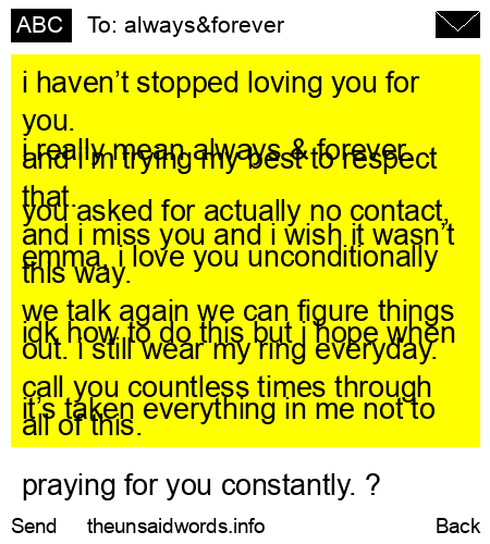 unsent message to always&amp;forever