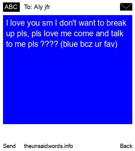 unsent message to Aly jfr
