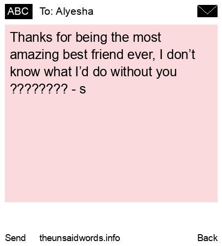 unsent message to Alyesha