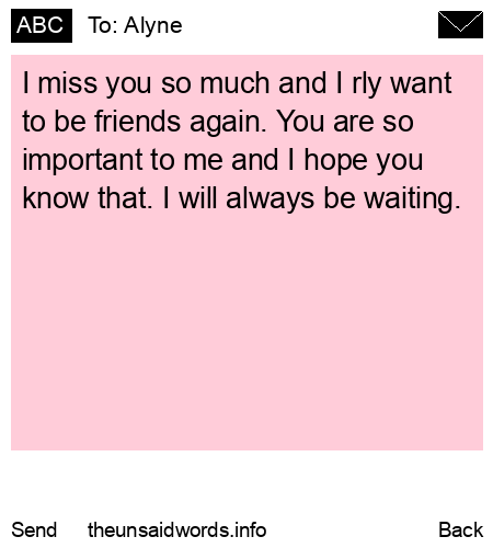 unsent message to Alyne