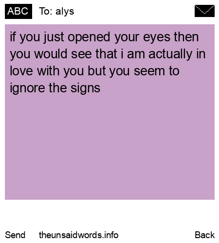 unsent message to alys