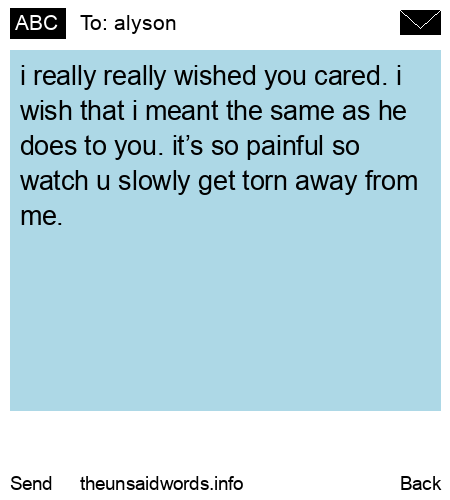 unsent message to alyson