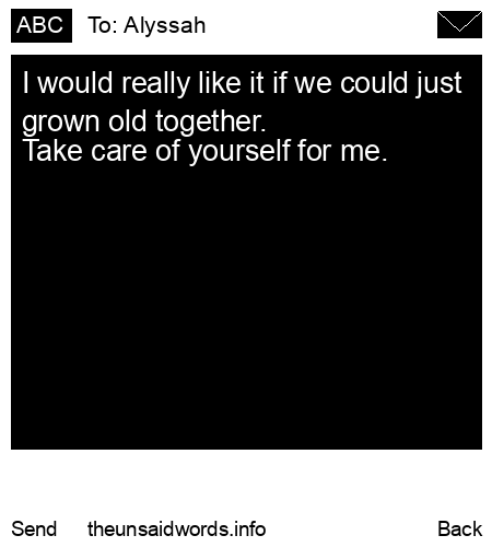 unsent message to Alyssah