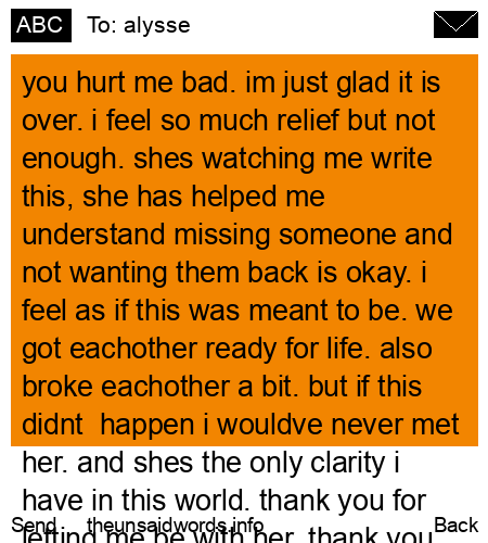 unsent message to alysse