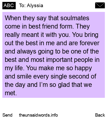 unsent message to Alyssia