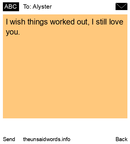unsent message to Alyster