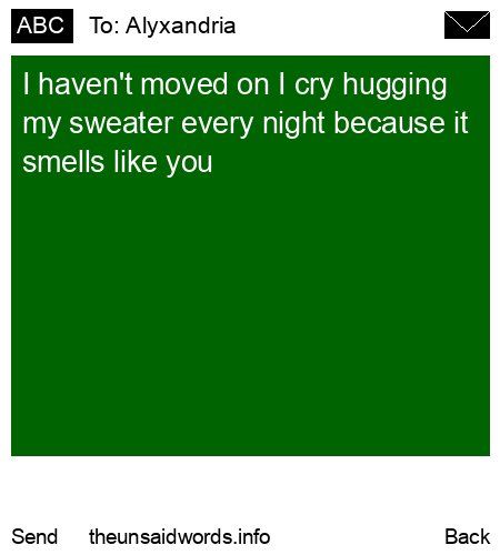 unsent message to Alyxandria