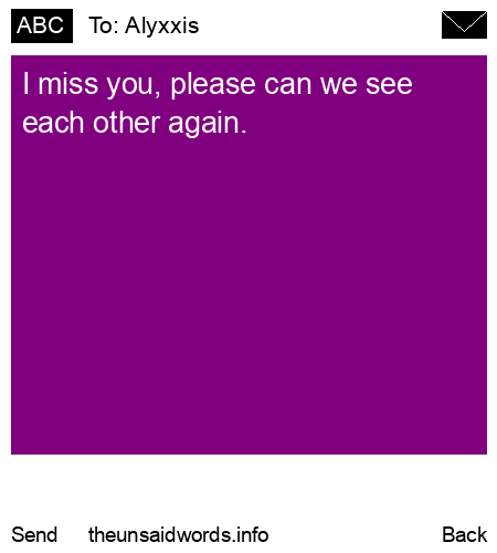 unsent message to Alyxxis