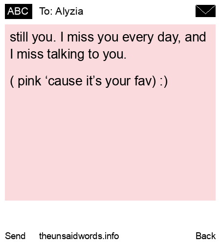 unsent message to Alyzia
