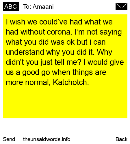 unsent message to Amaani