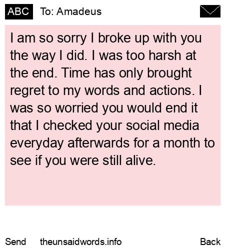 unsent message to Amadeus